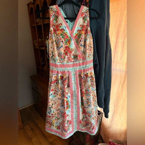 Talbots Dresses & Skirts - Talbots Vibrant Floral Stripe Midi Dress